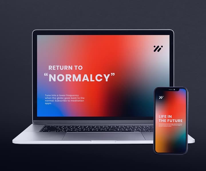 Meditation app interface with calming visuals